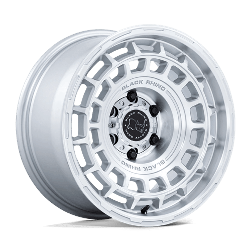 Black Rhino BR024 AWOL Silver W/ Machined Face wheel with a unique design and polished finish.
