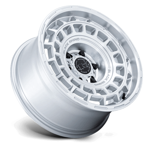Black Rhino BR024 AWOL Silver W/ Machined Face wheel showcasing its unique design and craftsmanship.