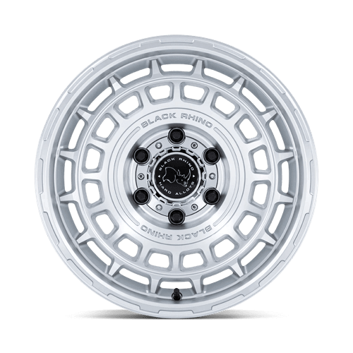 Black Rhino BR024 AWOL Silver W/ Machined Face wheel with a detailed design and finish.