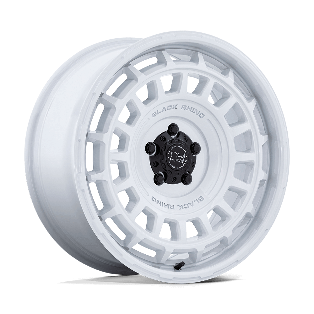 Black Rhino BR024 AWOL Gloss White wheel showing sleek design and durable construction.