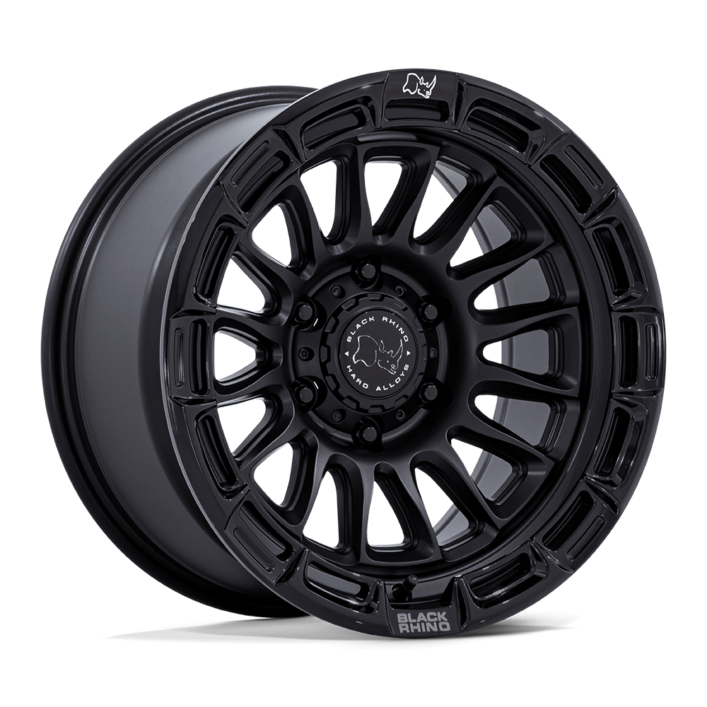 Black Rhino BR025 RIVAL Matte Black W/ Gloss Blk-Lp wheel showcasing aggressive design and robust construction.