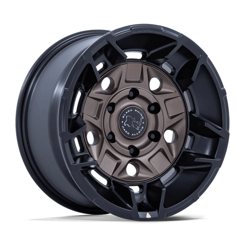 Black Rhino BR028 GUARD Burnt Bronze W/ Matte Blk-Lp wheel with bold angular five-spoke design and deep cuts.