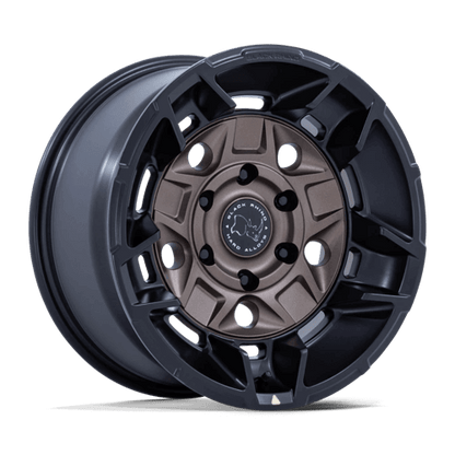 Black Rhino BR028 GUARD Burnt Bronze W/ Matte Blk-Lp wheel with bold angular five-spoke design and deep cuts.