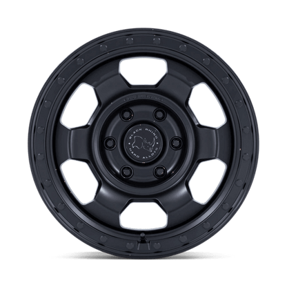 Black Rhino BR029 TROOPER Matte Black wheel with rugged design for 4x4 vehicles.