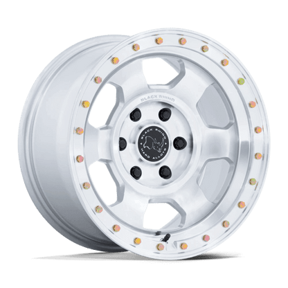 Black Rhino BR029 TROOPER Gloss Silver W/ Machined Face wheel designed for 4x4 vehicles with rugged styling.