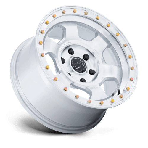 Black Rhino BR029 TROOPER Gloss Silver W/ Machined Face wheel showcasing rugged design for overland adventures.