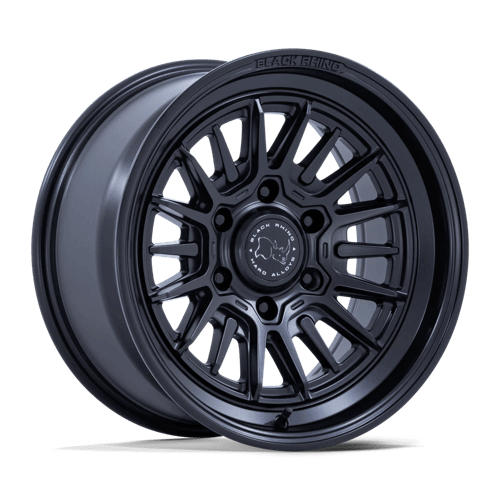 Black Rhino BR030 TALEO Matte Black wheel showcasing split-six design and matte finish.