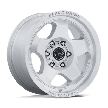 Black Rhino BR031 SOL Gloss Silver W/ Machined Face wheel with five-spoke design and rugged build.