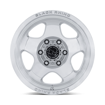 Black Rhino BR031 SOL Gloss Silver W/ Machined Face wheel with a clean five-spoke design and concave lip.
