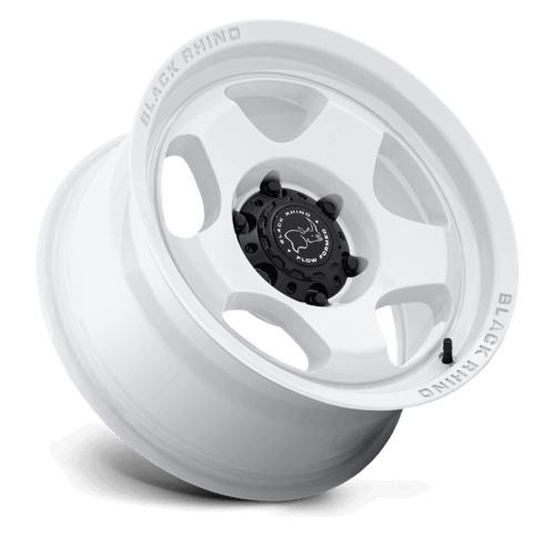 Black Rhino BR031 SOL Gloss White wheel showcasing a five-spoke design, ideal for off-road durability.
