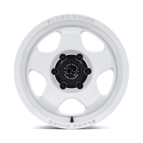 Black Rhino BR031 SOL Gloss White wheel with a clean fivespoke design, ideal for off-road adventures.