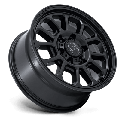 Black Rhino BR033 ALTA Matte Black wheel featuring a sleek split six-spoke design and durable matte finish.