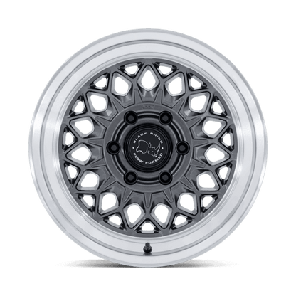 Black Rhino BR034 GRAZ Gloss Gunmetal W/ Machined Lip wheel with retro mesh design and stepped lip