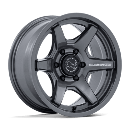 Black Rhino BR035 KUMA Gloss Gunmetal wheel with a six-spoke design and Flow Formed Technology.