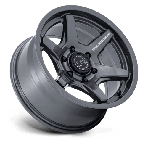 Black Rhino BR035 KUMA Gloss Gunmetal wheel showcasing six-spoke design and Flow Formed Technology.