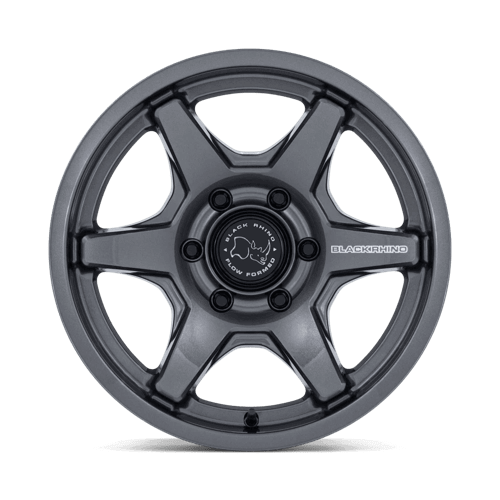 Black Rhino BR035 KUMA Gloss Gunmetal wheel featuring a six-spoke design and Flow Formed Technology.