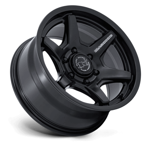 Black Rhino BR035 KUMA Matte Black, a stylish six-spoke wheel with Flow Formed Technology for strength and performance.