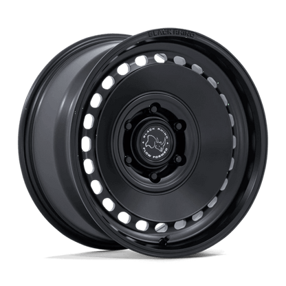 Black Rhino BR036 BASIN Matte Black sturdy wheel designed for rugged adventures with a modern rally style.