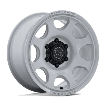 Black Rhino BR037 TEMBO Grayspace off-road wheel showcasing an 8-spoke design in a clean white finish.
