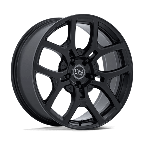 Black Rhino BR406 ROCKLEDGE Matte Black forged wheel showcasing a sleek five-spoke design, perfect for Rivian R1T or R1S.