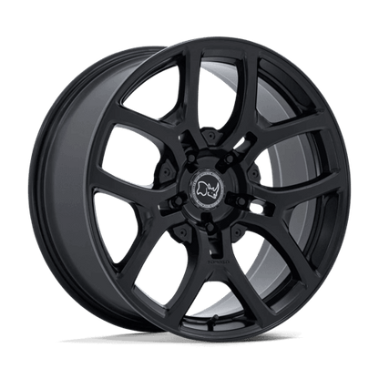 Black Rhino BR406 ROCKLEDGE Matte Black forged wheel showcasing a sleek five-spoke design, perfect for Rivian R1T or R1S.
