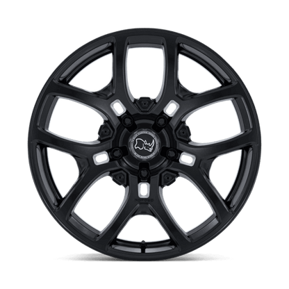 Black Rhino BR406 ROCKLEDGE Matte Black wheel with five-spoke design and forged aluminum construction.