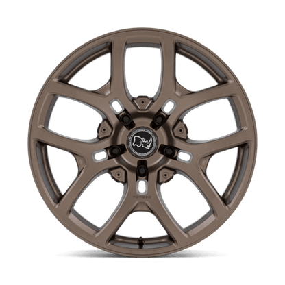 Black Rhino BR406 ROCKLEDGE Matte Bronze wheel with five-spoke design and a sleek matte finish.