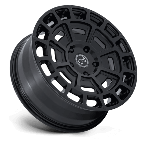 Black Rhino BR404 VOLTAIC Matte Black wheel showcasing rugged design for off-road vehicles.
