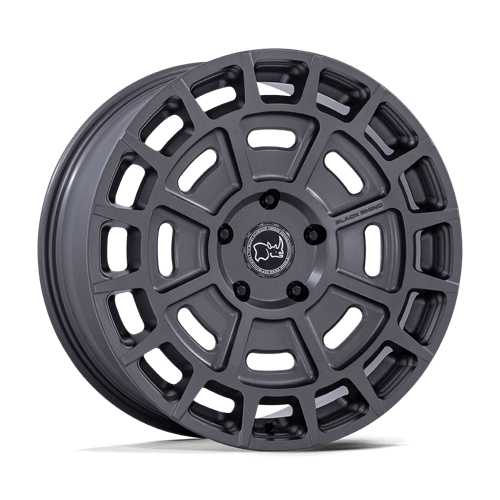 Black Rhino BR404 VOLTAIC Matte Gunmetal wheel showcasing its unique full-face design for off-road vehicles.