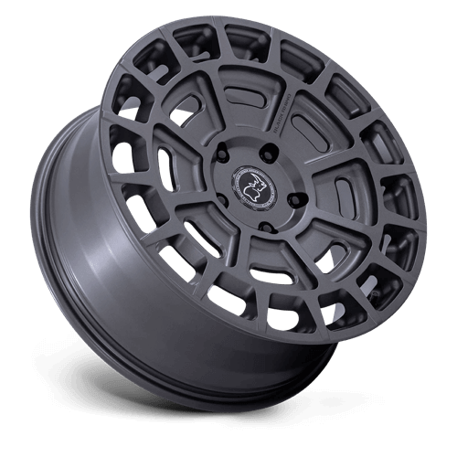 Black Rhino BR404 VOLTAIC Matte Gunmetal wheel showcasing unique full-face design for Rivian R1T off-road upgrades.