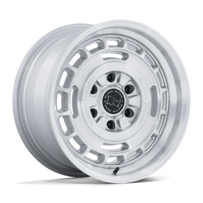 Black Rhino BR600 VAGABOND Gloss Silver W/ Machined Face wheel in sleek design showcasing retro details.