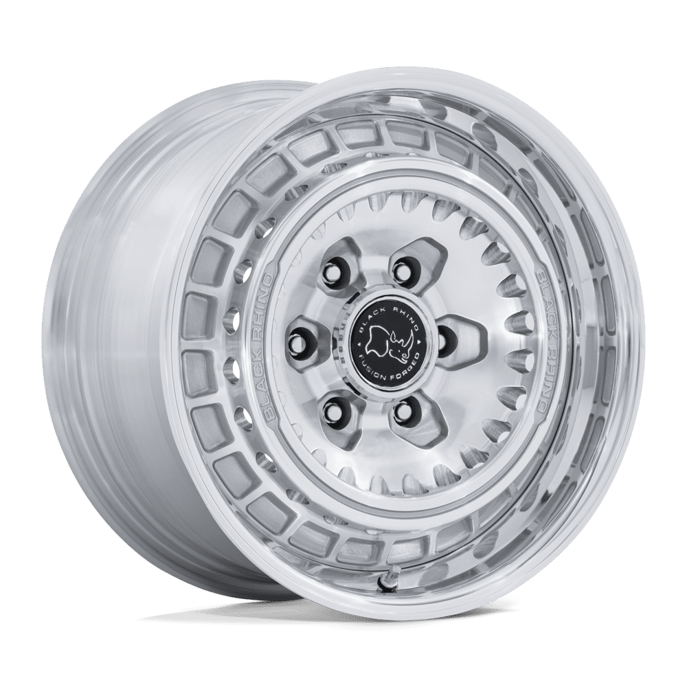 Black Rhino BR601 BASTION Gloss Silver Machined Face / Polished Lip wheel