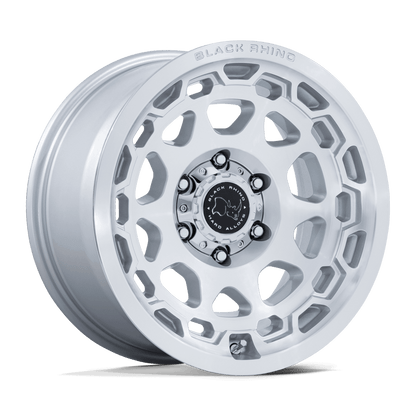 Black Rhino BR026 CONGO Gloss Silver W/ Machined Face wheel with unique multi-spoke design and protective features.
