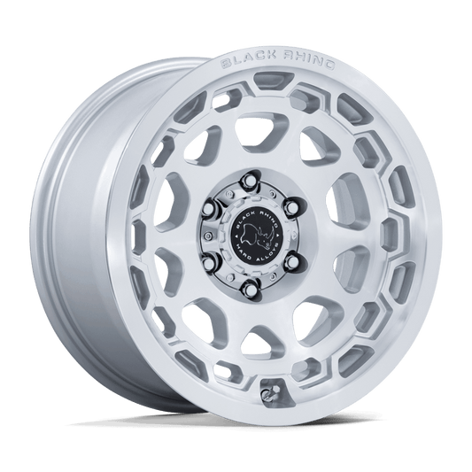 Black Rhino BR026 CONGO Gloss Silver W/ Machined Face wheel with unique multi-spoke design and protective features.