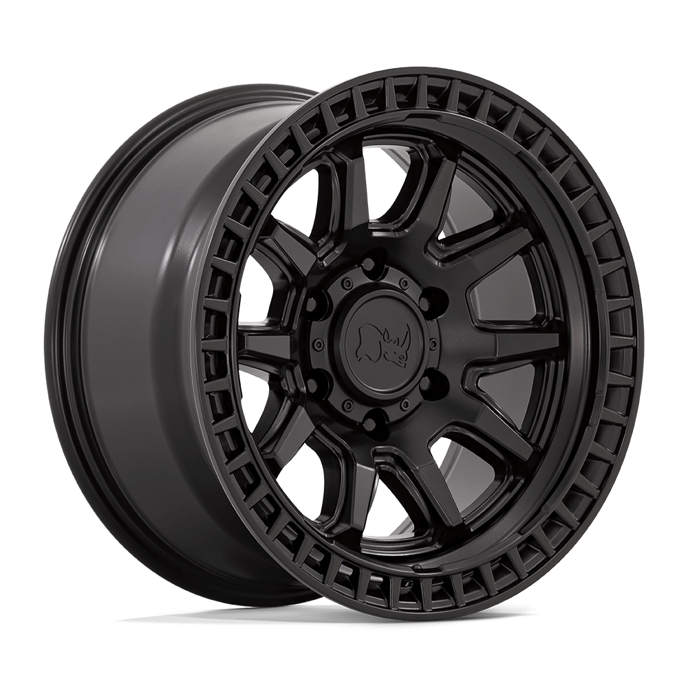 Black Rhino CALICO Matte Black wheel featuring robust monoblock construction and aggressive design.
