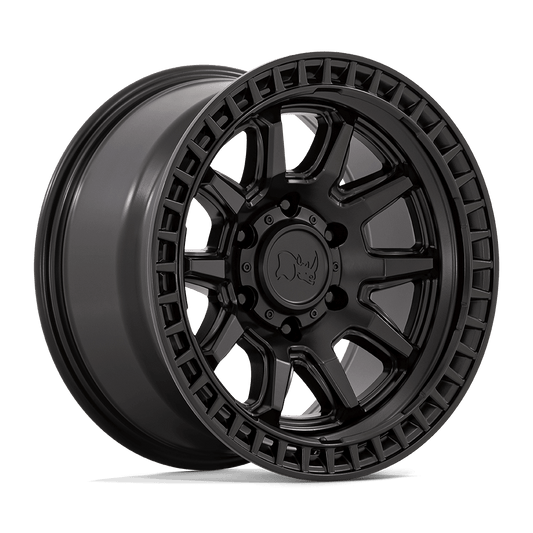 Black Rhino CALICO Matte Black wheel featuring robust monoblock construction and aggressive design.