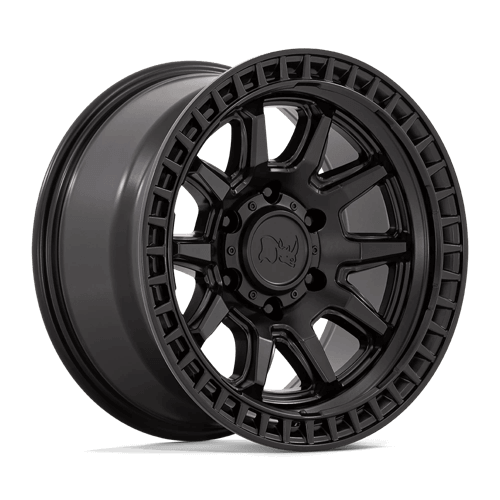Black Rhino CALICO Matte Black wheel showcasing robust monoblock construction and split five-spoke design.