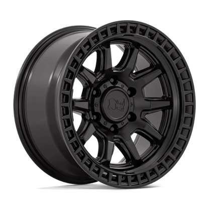 Black Rhino CALICO Matte Black wheel showcasing robust monoblock construction and split five-spoke design.