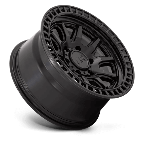 Black Rhino CALICO Matte Black wheel featuring a rugged split five-spoke design and robust construction.