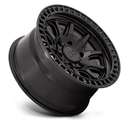 Black Rhino CALICO Matte Black wheel featuring a rugged split five-spoke design and robust construction.