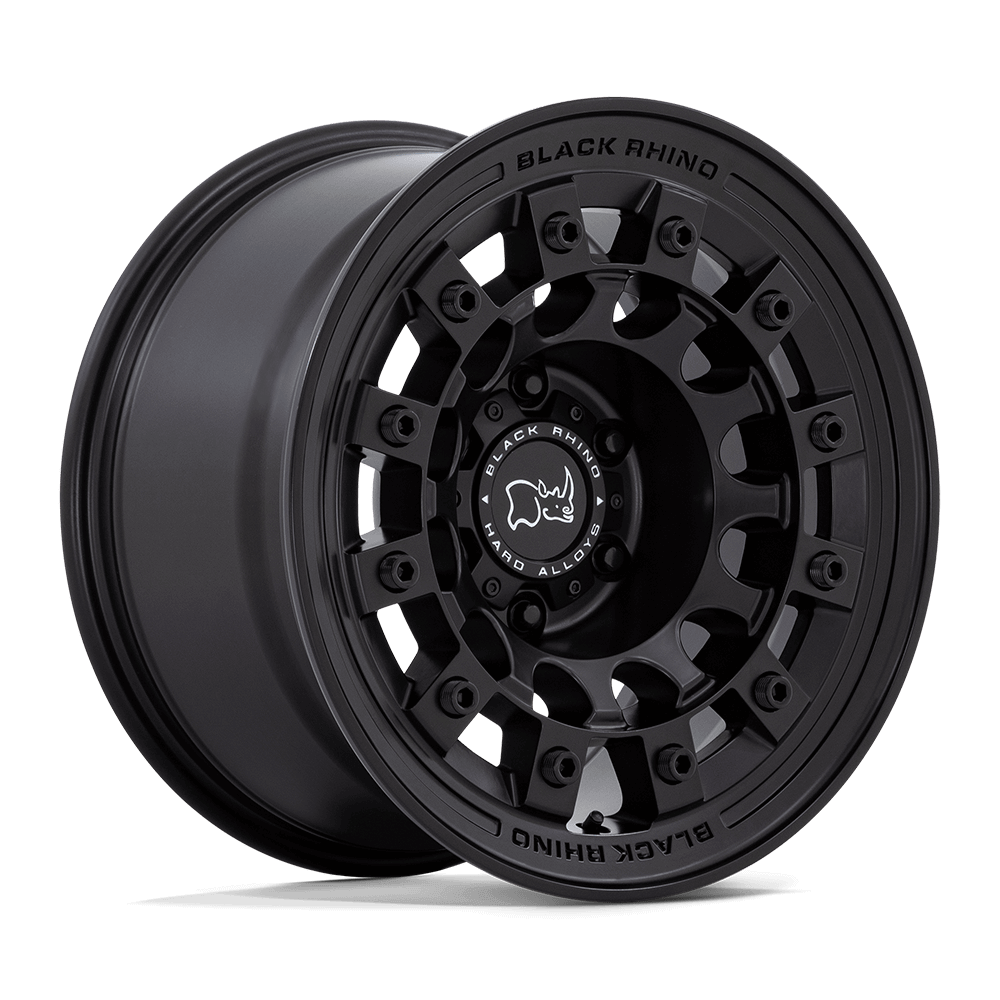 Black Rhino FUJI Matte Black wheel showcasing its rugged design and durability for off-road vehicles.
