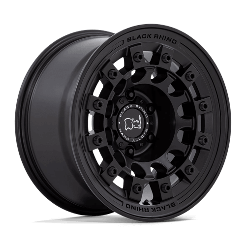 Black Rhino FUJI Matte Black wheel showcasing industrial design for off-road vehicles.
