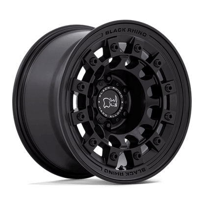 Black Rhino FUJI Matte Black wheel showcasing industrial design for off-road vehicles.