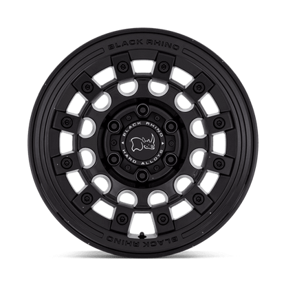 Black Rhino FUJI Matte Black wheel with an industrial motorsport design for off-road vehicles.