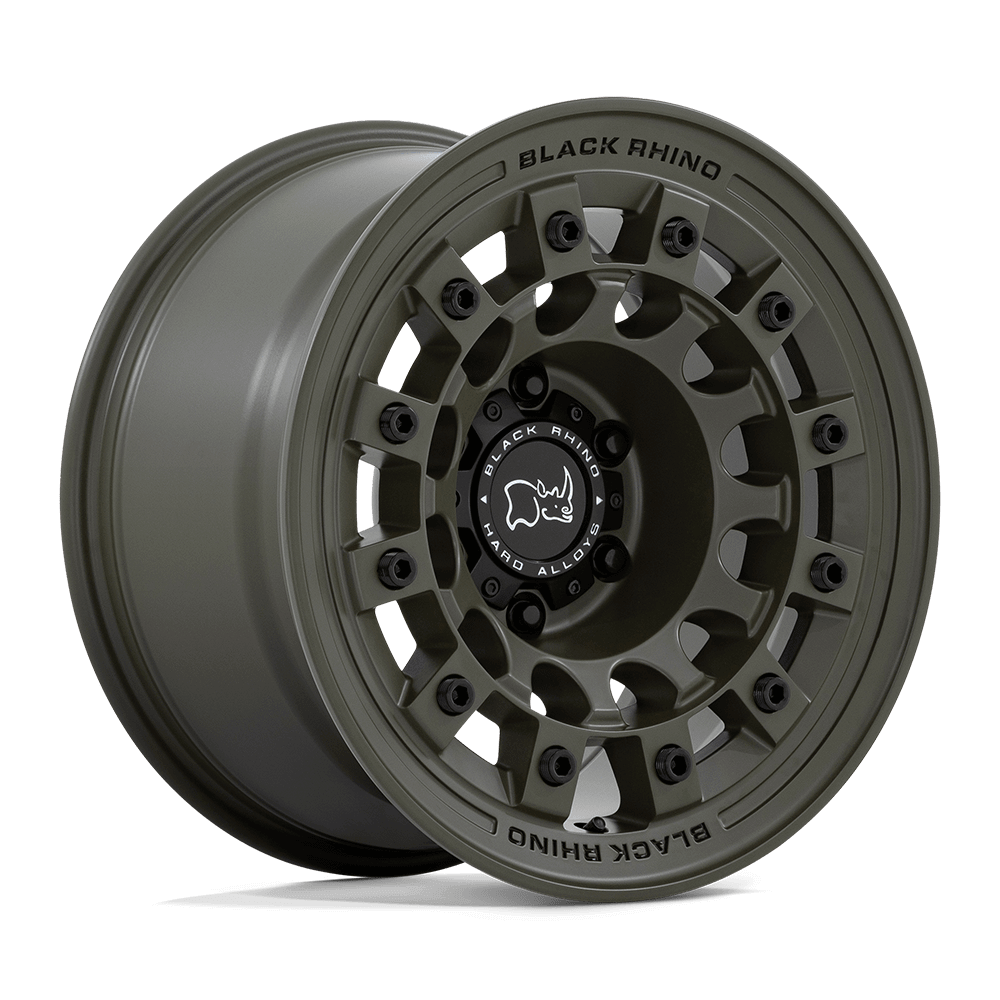 Black Rhino FUJI Olive Drab Green wheel showcasing its off-road design and heavy-duty performance.
