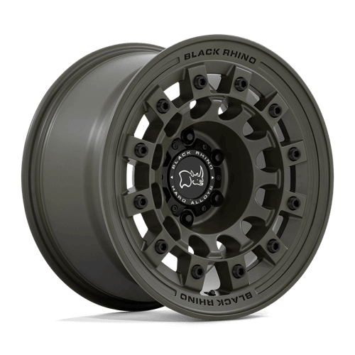 Black Rhino FUJI Olive Drab Green wheel showcasing its industrial design for trucks and SUVs.