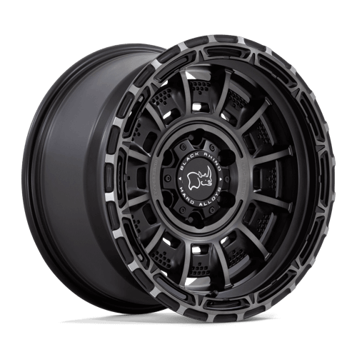 Black Rhino LEGION Matte Black Gray Tint wheel showcasing military-inspired design and robust construction.