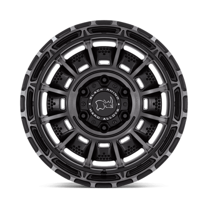 Black Rhino LEGION Matte Black Gray Tint wheel featuring military-inspired design and robust monoblock construction.