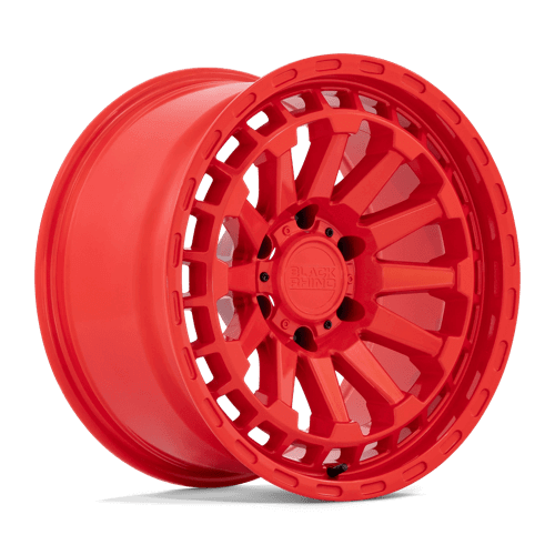 Black Rhino RAID Gloss Red wheel showcasing a vibrant gloss red finish and rugged multi-spoke design.
