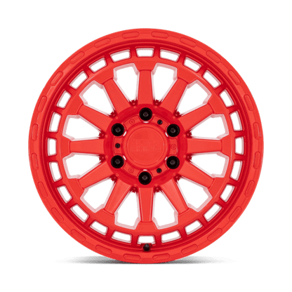 Black Rhino RAID Gloss Red wheel featuring concave multi-spoke design and rugged finish.